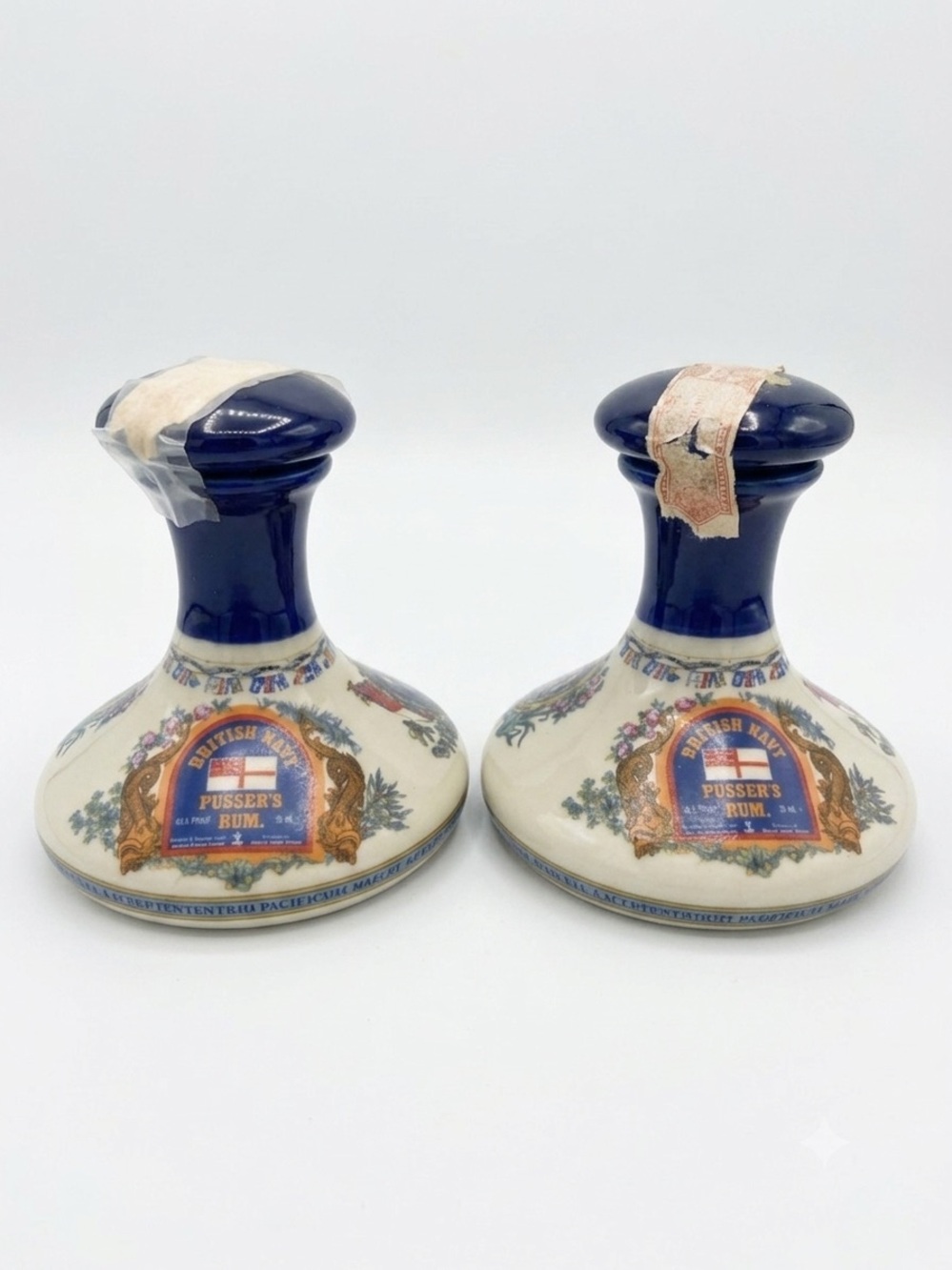 Antique Pussers Rum Decanters Set of 2 X3